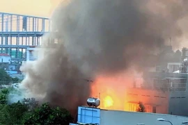 Hiện trường vụ cháy. (Ảnh: TTXVN phát)