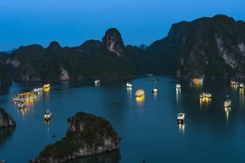 Tàu du lịch trên Vịnh Hạ Long. (Ảnh: Minh Đức/ TTXVN)