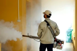 Hà Nội phun thuốc diệt muỗi tại các trường học, ký túc xá. (Ảnh: Dương Ngọc/TTXVN)