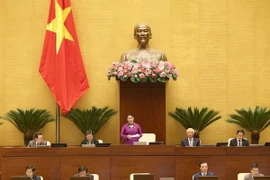 Chủ tịch Quốc hội Nguyễn Thị Kim Ngân phát biểu khai mạc phiên chất vấn và trả lời chất vấn. (Ảnh: Doãn Tấn/TTXVN)