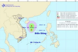 Ảnh đường đi và vị trí áp thấp. (Nguồn: nchmf.gov.vn)