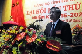 Chánh văn phòng Trung ương Đảng Trần Quốc Vượng phát biểu chỉ đạo Đại hội. (Ảnh: Nguyễn Công Hải/TTXVN) 