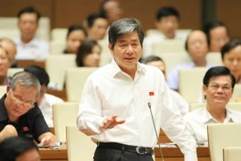 Bộ trưởng Bộ Kế hoạch và Đầu tư Bùi Quang Vinh trả lời chất vấn của đại biểu Quốc hội. (Ảnh : Doãn Tấn/TTXVN) 