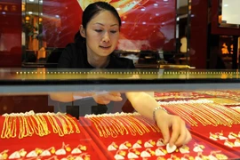 Cửa hàng vàng tại Hợp Phì, thủ phủ tỉnh An Huy, miền đông Trung Quốc ngày 23/8. (Nguồn: AFP/TTXVN)