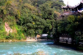 Công trình thủy lợi nổi tiếng Đô Giang Yển. (Ảnh: Thu Hiền/Vietnam+)