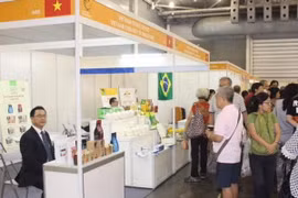 Gian hàng Việt Nam tại Hội chợ Thực phẩm châu Á-Thái Bình Dương 2015. (Ảnh: Lê Hải/Vietnam+) 