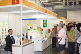 Gian hàng Việt Nam tại Hội chợ Thực phẩm châu Á-Thái Bình Dương 2015. (Ảnh: Lê Hải/Vietnam+) 