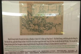 Bản đồ trưng bày tại triển lãm. (Ảnh: Nguyễn Văn Nhật/Vietnam+)