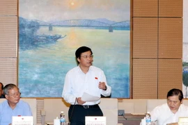 Chủ nhiệm Văn phòng Quốc hội Nguyễn Hạnh Phúc phát biểu ý kiến. (Ảnh: Phạm Kiên/TTXVN) 