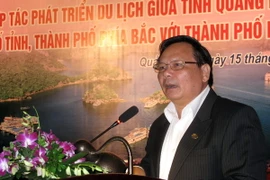 Tổng cục trưởng Tổng cục Du lịch Nguyễn Văn Tuấn phát biểu tại Hội nghị. (Ảnh:Văn Đức/TTXVN) 