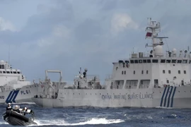 Tàu hải giám Trung Quốc gần khu vực quần đảo tranh chấp Senkaku/Điếu Ngư trên Biển Hoa Đông ngày 1/7. (Nguồn: Kyodo/TTXVN)