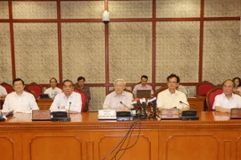 Tổng Bí thư Nguyễn Phú Trọng phát biểu kết luận buổi làm việc. (Ảnh: Trí Dũng/TTXVN) 