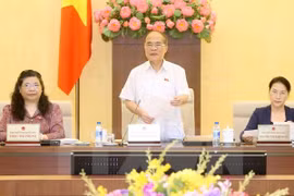 Chủ tịch Quốc hội Nguyễn Sinh Hùng phát biểu khai mạc kỳ họp thứ 39 Ủy ban Thường vụ Quốc hội. (Ảnh: Nhan Sáng/TTXVN)
