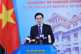 Vụ trưởng Vụ các Tổ chức quốc tế (Bộ Ngoại giao) Đỗ Hùng Việt thông tin về việc Việt Nam đảm nhận vai trò Chủ tịch Hội đồng Bảo an Liên hợp quốc tháng 4/2021. (Ảnh: Lâm Khánh/TTXVN)