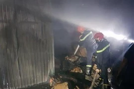 Hiện trường nơi xảy ra vụ cháy. (Ảnh: TTXVN phát)