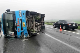 Hiện trường vụ tai nạn. (Ảnh: Trung Kiên/TTXVN)