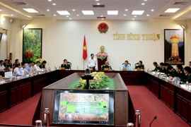 Quang cảnh buổi làm việc. (Ảnh: Nguyễn Thanh/TTXVN)