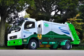 Một xe tải chở rác chạy bằng năng lượng sạch tại New Zealand. (Ảnh: EECA Business)