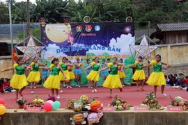 Chương trình Đêm hội trăng rằm với nhiều hoạt động sôi nổi, đa dạng sắc màu văn hóa. (Ảnh: Diệp Anh/TTXVN)