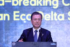 Tổng thống Hàn Quốc Moon Jae-in. (Ảnh: Thống Nhất/TTXVN)