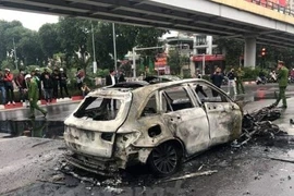 Hiện trường vụ tai nạn. (Ảnh: PV/Vietnam+)