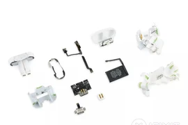 Các bộ phận của Airpods Pro sau khi “banh xác”. (Ảnh: iFixit)