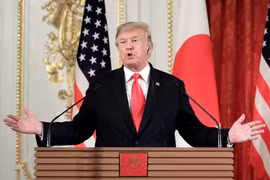 Tổng thống Mỹ Donald Trump tại một cuộc họp báo ở Nhật Bản ngày 27/5 (Ảnh: AFP/TTXVN). 