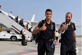 Các cầu thủ Juventus đến Nam Kinh để chuẩn bị cho trận đấu sắp tới. (Ảnh: Juventus)