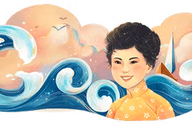 Hình ảnh cố thi sỹ Xuân Quỳnh trên trang chủ Google. (Ảnh: Google)