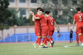 Việt Nam ra quân thành công với chiến thắng 6-0. (Ảnh: Hoàng Linh/TTXVN)