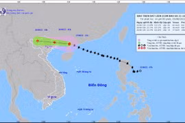 Vị trí và đường đi của bão Maon. (Nguồn: Trung tâm Dự báo Khí tượng Thủy văn Trung ương)