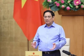 Thủ tướng Phạm Minh Chính phát biểu chỉ đạo. (Ảnh: Dương Giang/TTXVN)