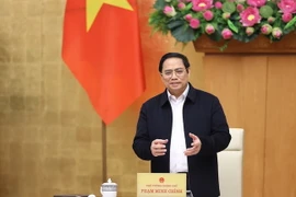 Thủ tướng Phạm Minh Chính chủ trì hội nghị. (Ảnh: Dương Giang/TTXVN)