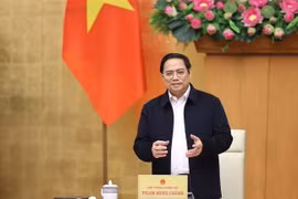 Thủ tướng Phạm Minh Chính chủ trì hội nghị. (Ảnh: Dương Giang/TTXVN)