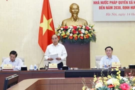 Chủ tịch nước Nguyễn Xuân Phúc, Trưởng Ban Chỉ đạo xây dựng Đề án phát biểu. (Ảnh: Doãn Tấn/TTXVN)