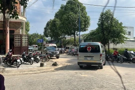 Hiện trường vụ 6 người tử vọng trong 1 căn nhà tại đường DJ15, thuộc phường Thới Hòa, thị xã Bến Cát, tỉnh Bình Dương. (Ảnh: Văn Hướng/TTXVN)