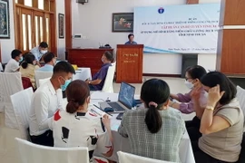 Tập huấn cho cán bộ y tế ở Ninh Thuận về áp dụng mô hình bảng điểm chất lượng dịch vụ y tế của mạng lưới y tế cơ sở. (Ảnh: Công Thử/TTXVN)