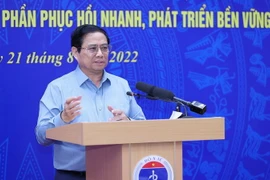 Thủ tướng Phạm Minh Chính kết luận hội nghị. (Ảnh: Dương Giang/TTXVN)