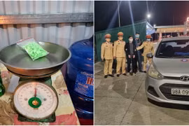 Cảnh sát giao thông kiểm tra phát hiện tài xế vận chuyển ma túy trên cao tốc Hà Nội-Lạng Sơn. (Nguồn: vov)