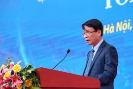 Ông Nguyễn Đức Lợi, Phó Chủ tịch Thường trực Hội Nhà báo Việt Nam, Trưởng Ban Tổ chức Hội báo Toàn quốc 2022 phát biểu tổng kết Hội báo. (Ảnh: Tuấn Đức/TTXVN)