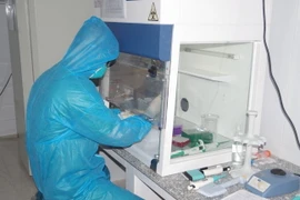 Nhân viên CDC tỉnh Bạc thực hiện quy trình xét nghiệm chuẩn đoán COVID-19. (Ảnh: TTXVN phát)