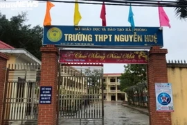 Trường THPT Nguyễn Huệ, huyện Kiến Thụy, thành phố Hải Phòng, nơi nữ sinh bị đánh theo học. (Nguồn: VOV)