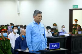 Bị cáo Trần Ngọc Hà, nguyên Chủ tịch Hội đồng thành viên, nguyên Tổng Giám đốc Tổng công ty Máy động lực và Máy nông nghiệp Việt Nam (VEAM) tại tòa. (Ảnh:An Đăng/TTXVN)