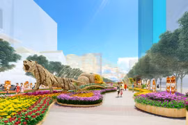 Phối cảnh 3D đường hoa Nguyễn Huệ Xuân Nhâm Dần 2022. (Ảnh: baotintuc/Vietnam+)