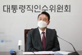 Tổng thống đắc cử Hàn Quốc Yoon Suk-yeol phát biểu tại cuộc họp ở Seoul ngày 29/3/2022. (Ảnh: Yonhap/TTXVN)