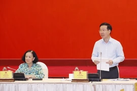 Ông Võ Văn Thưởng, Ủy viên Bộ Chính trị, Thường trực Ban Bí thư phát biểu chỉ đạo hội nghị. (Ảnh: Phương Hoa/TTXVN)