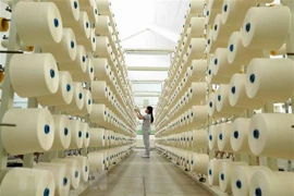 Dây chuyền sợi xuất khẩu tại Công ty TNHH dệt Phú Thọ. (Ảnh minh họa: TTXVN)