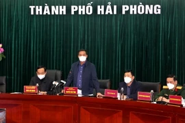 Chủ tịch UBND thành phố Hải Phòng Nguyễn Văn Tùng phát biểu. (Ảnh: Hoàng Tùng/TTXVN phát)