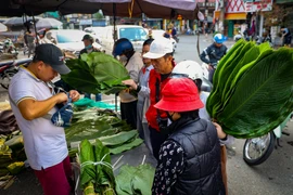 Chợ lá dong lâu đời bậc nhất Thủ đô nhộn nhịp những ngày cận Tết Nguyên đán