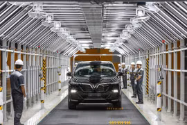 Xưởng sản xuất xe ôtô VinFast tại Hải Phòng. (Ảnh: PV/Vietnam+)